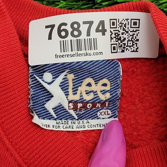 Vintage 90s Nebraska Huskers Sweatshirt 2XL 28x26 Red USA - Picture 11 of 16